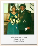 Knigspaar 1981 - 1984 Gnter I. Kruse Christel I. Rother